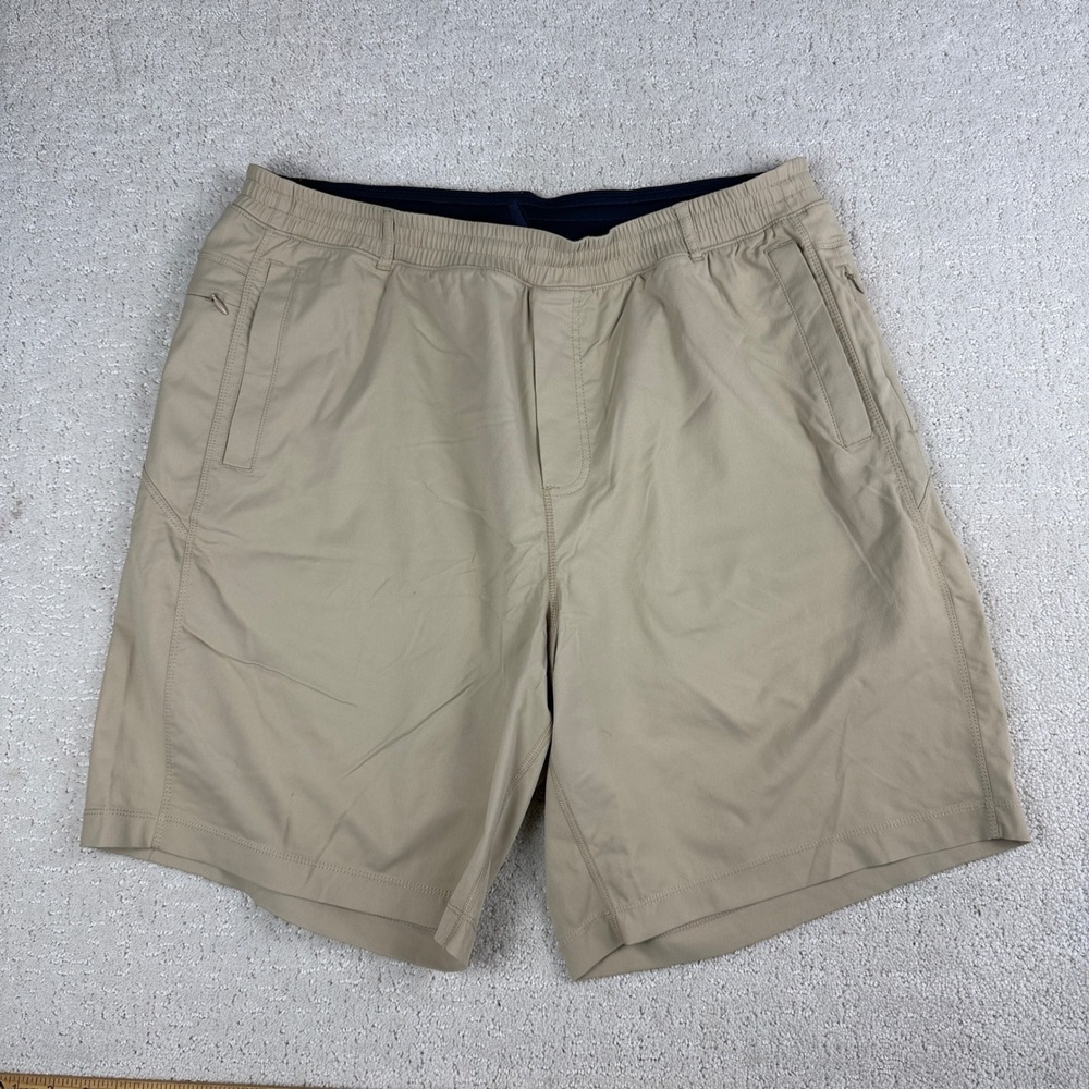Birddogs Gym Shorts Men 3XL Khaki 9" Inseam Built-in Liner Stretch Activewear